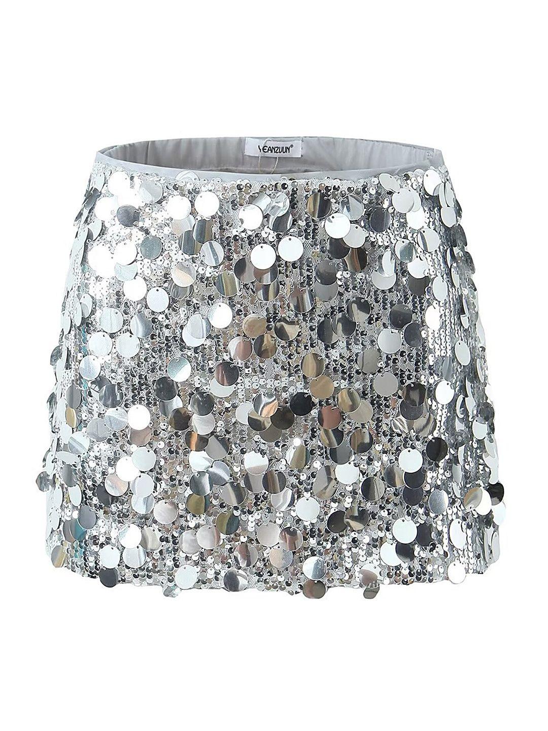 lulu & sky embellished straight mini skirt