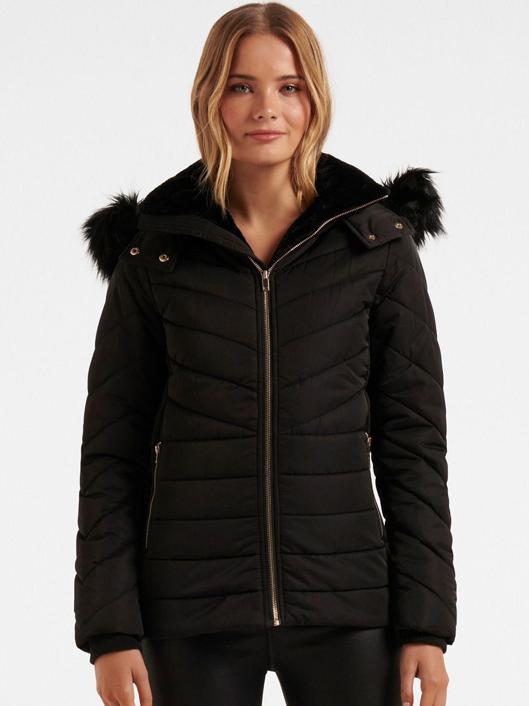 forever new women black puffer jacket