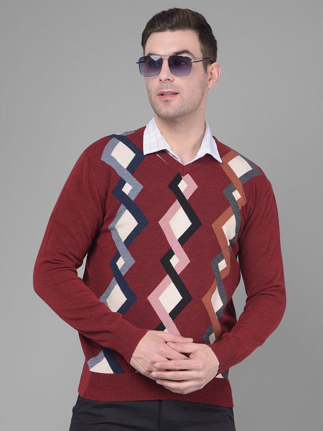 crimsoune club men maroon printed pullover