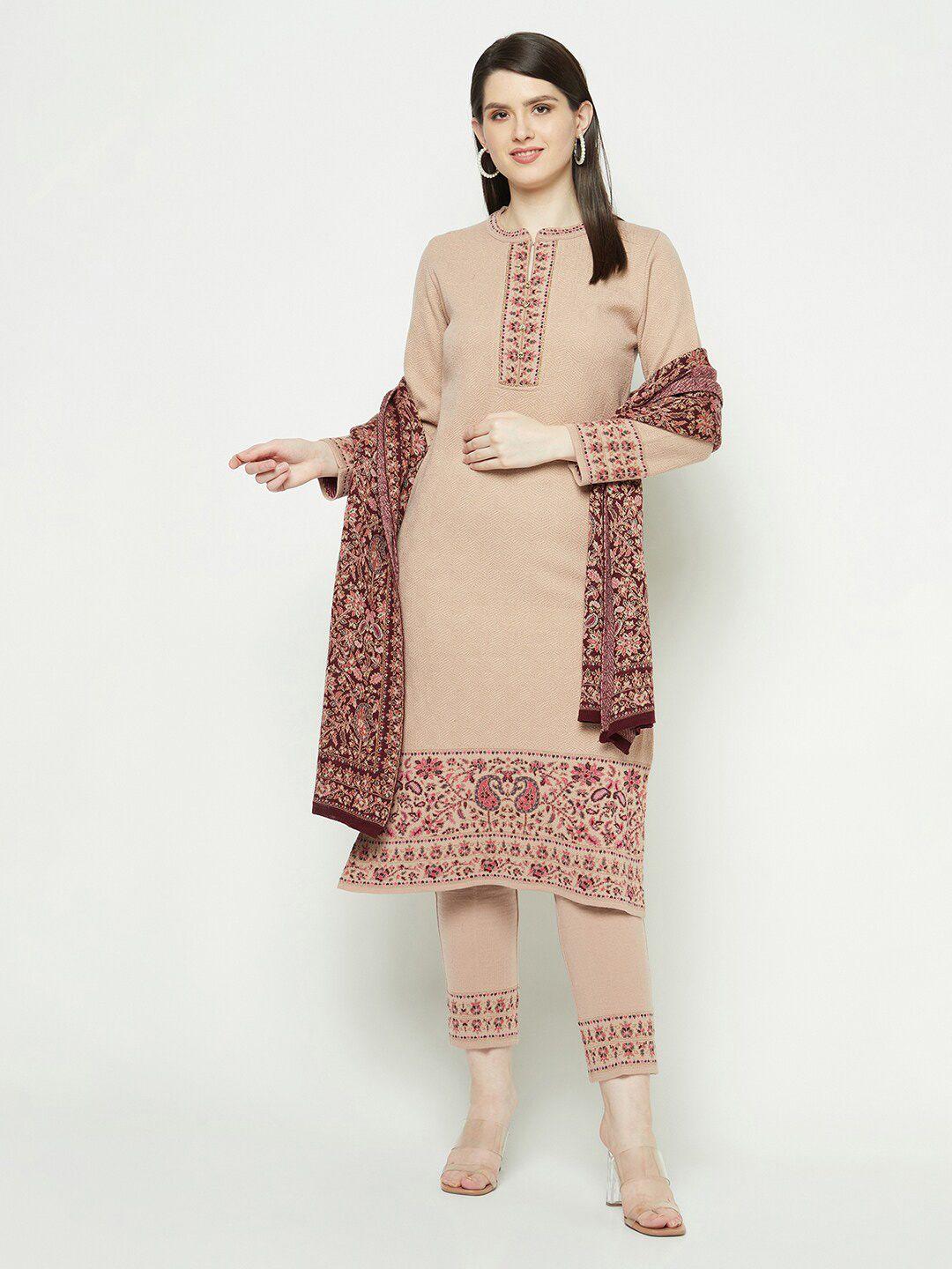 knitstudio printed regular kurta with trousers