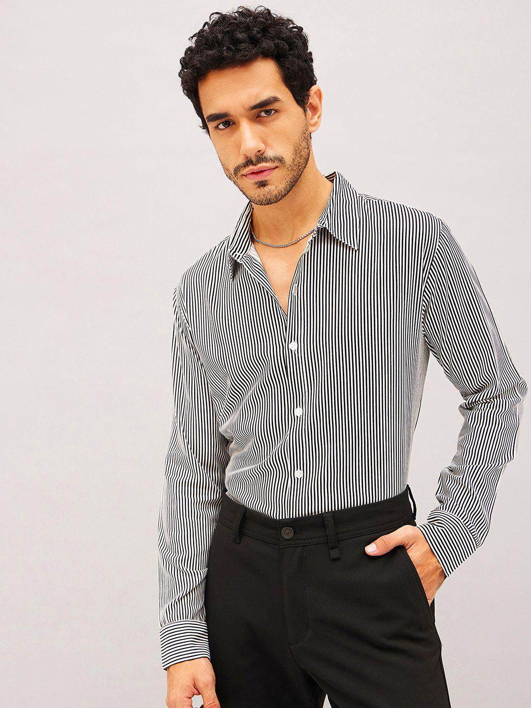 mascln sassafras relaxed striped casual shirt