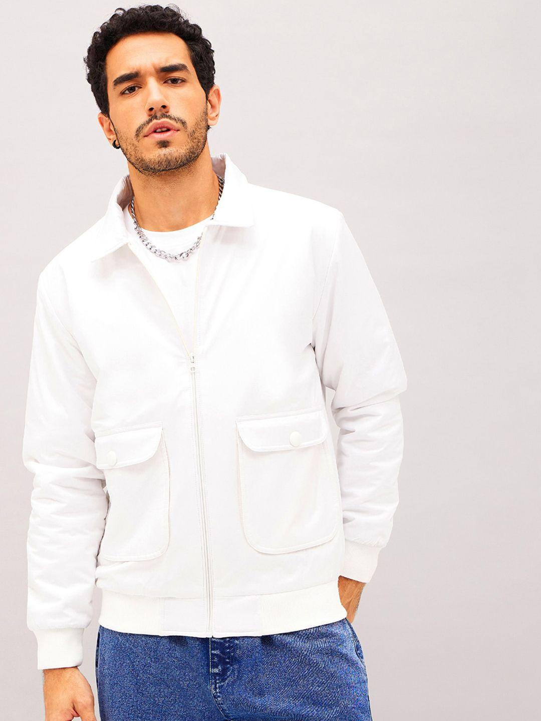 mascln sassafras white spread collar tailored jacket