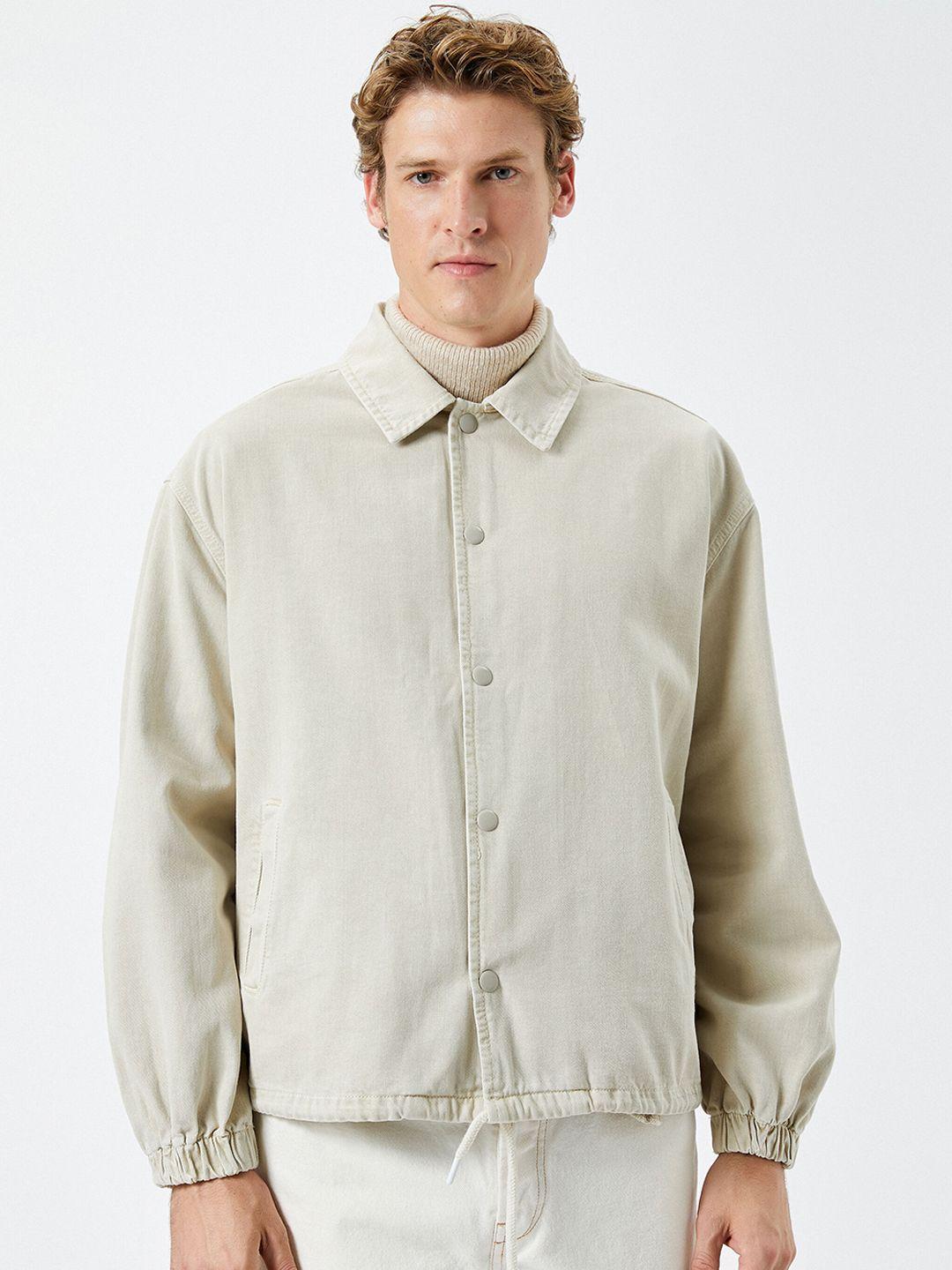 koton men beige woven jacket