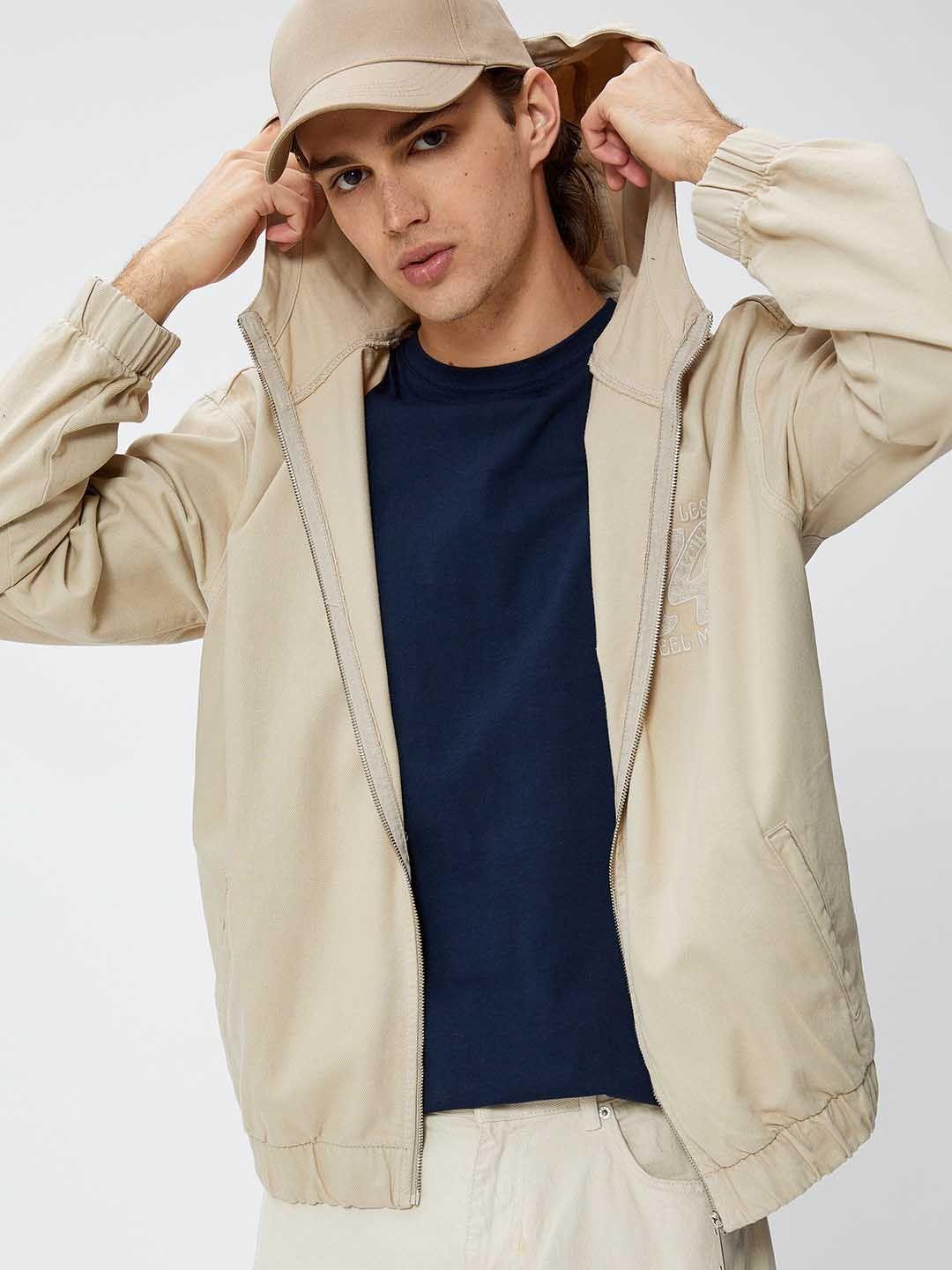 koton men beige woven jacket