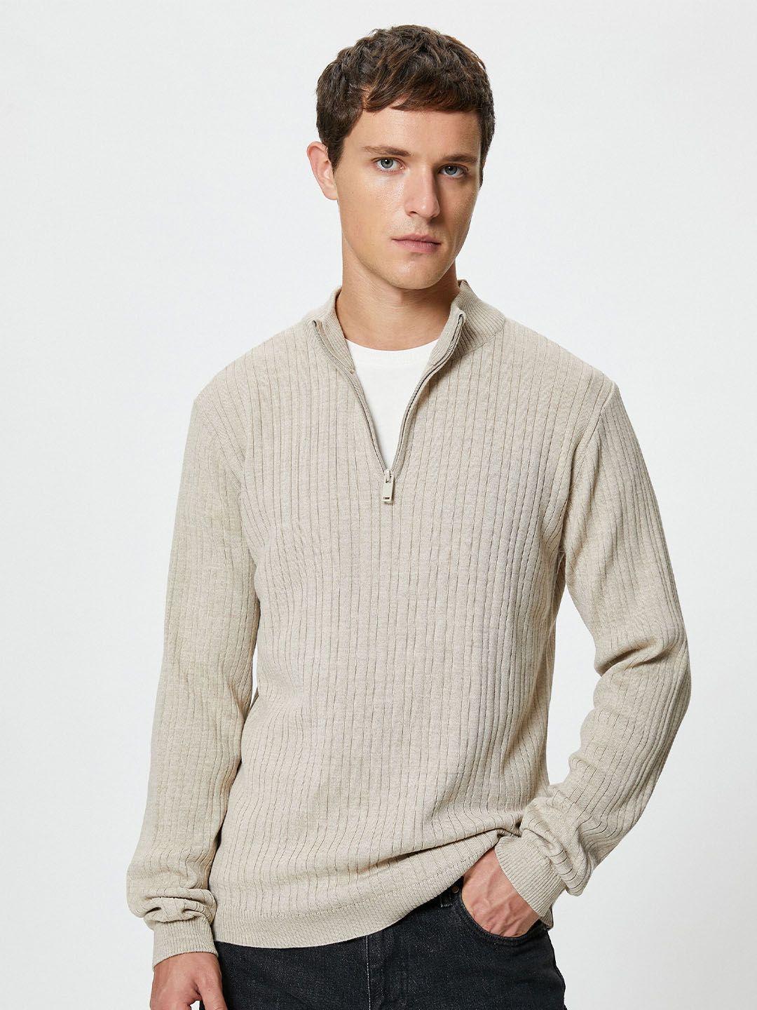 koton ribbed mock collar pullover sweater