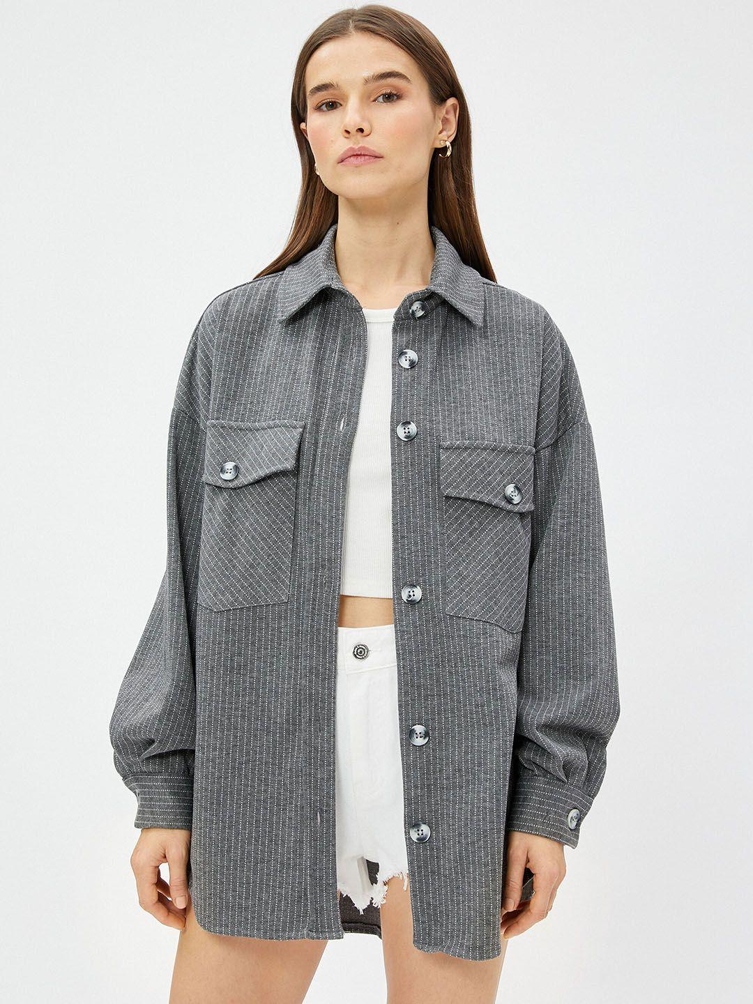 koton spread collar denim jacket