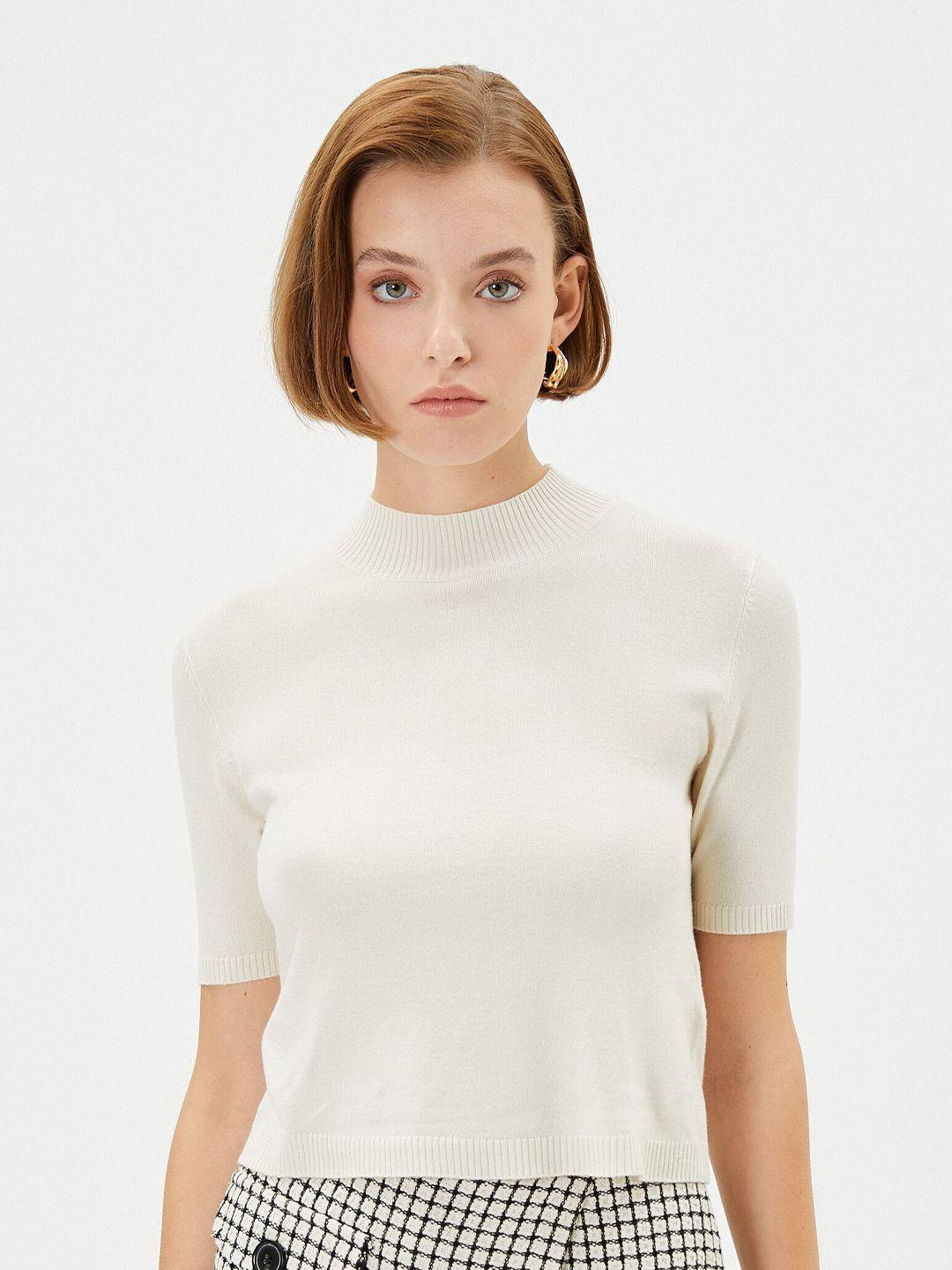 koton high neck fitted top