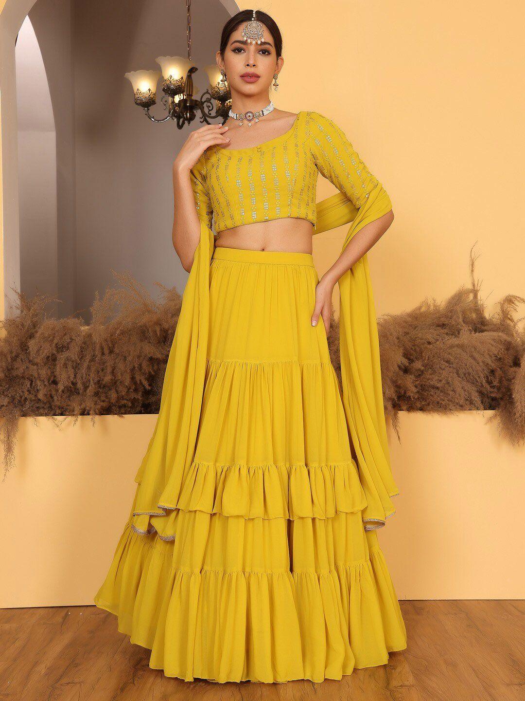 ethnovog embellished sequinned ready to wear lehenga & blouse with dupatta