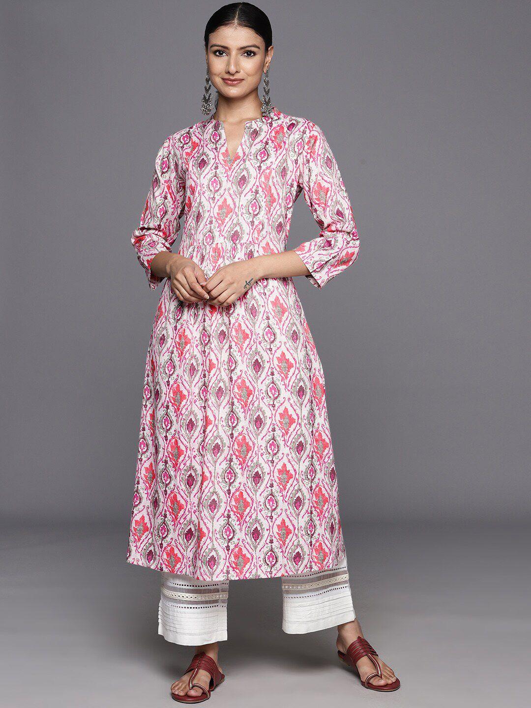 kalini women pink & purple printed kurta