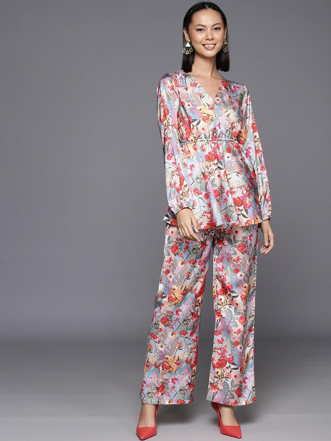 kalini floral printed tunic with palazzo co-ords