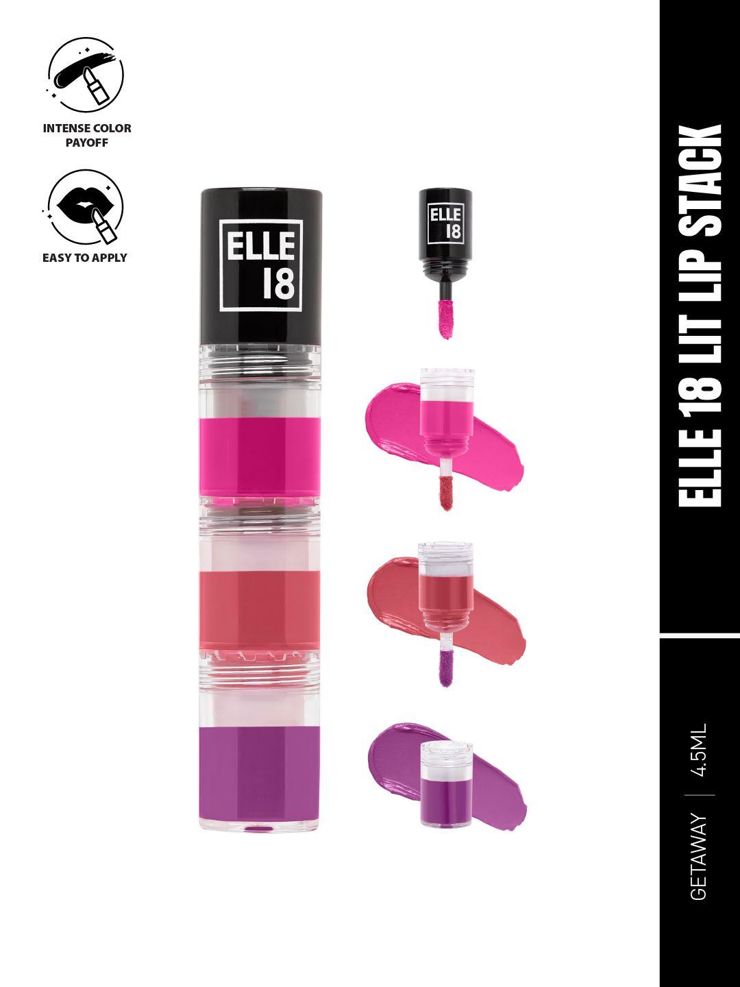 elle 18 lit lip stack matte finish lipstick 4.5ml - getaway