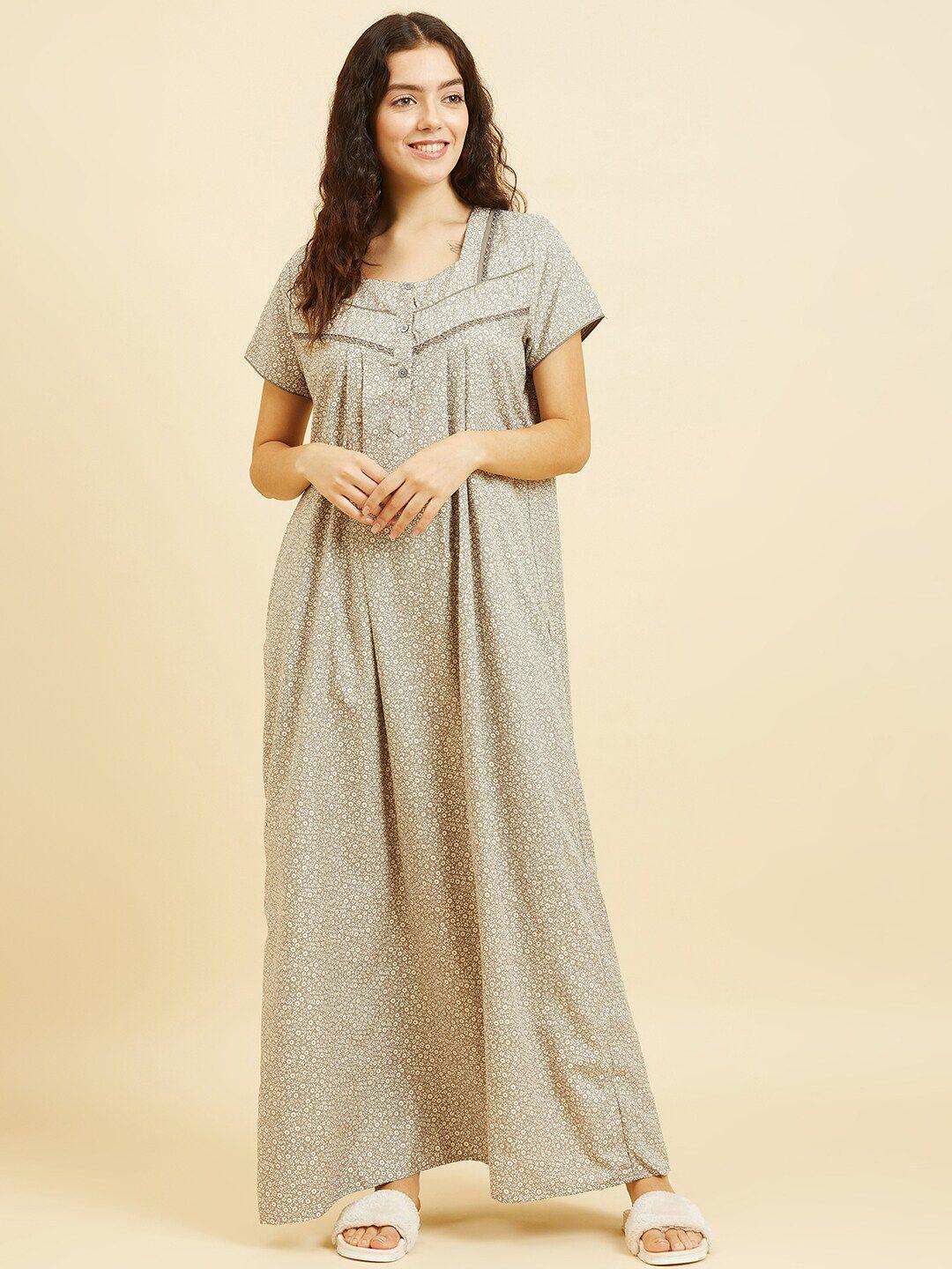 sweet dreams printed maxi nightdress