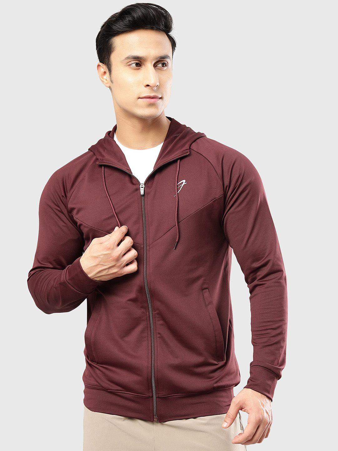 fuaark slim fit antimicrobial hood training or gym sporty jacket