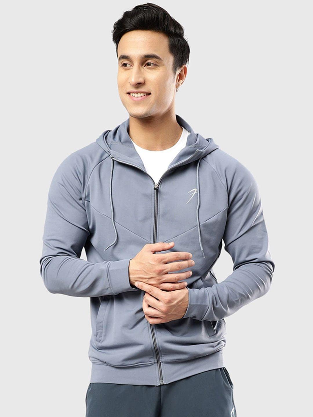 fuaark slim fit antimicrobial hood training or gym sporty jacket