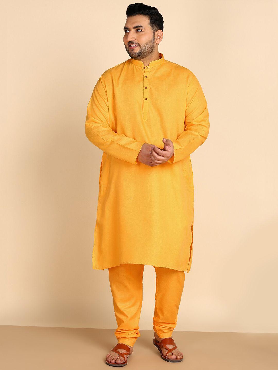 sztori plus size mandarin collar long sleeves straight kurta with churidar