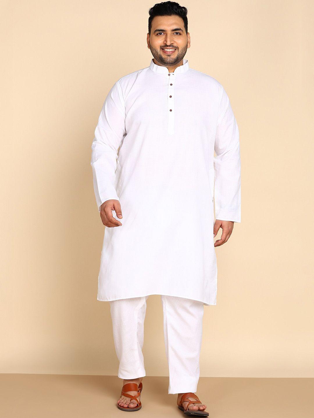 sztori plus size mandarin collar regular kurta with pyjamas