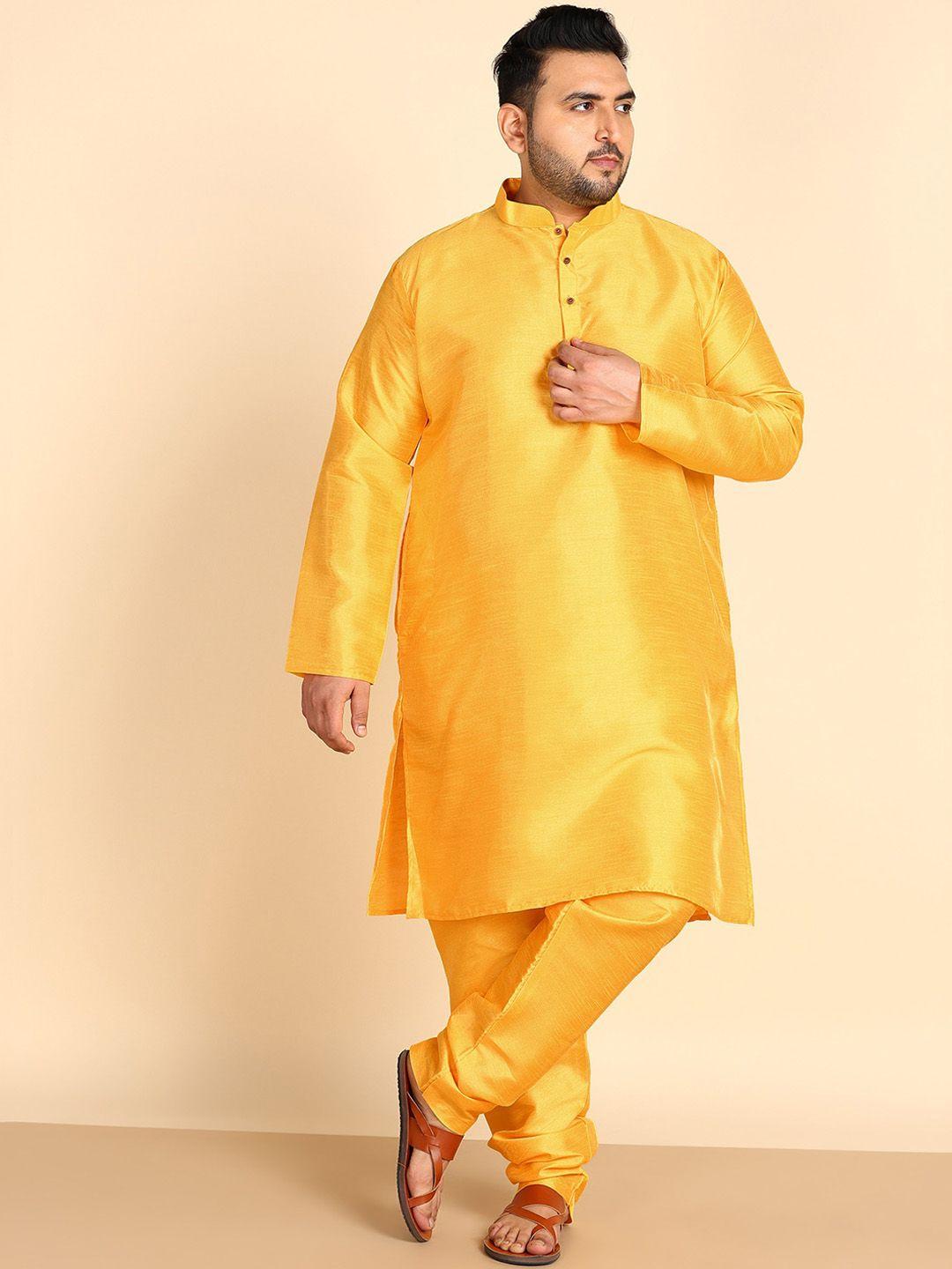 sztori plus size mandarin collar regular kurta with pyjamas