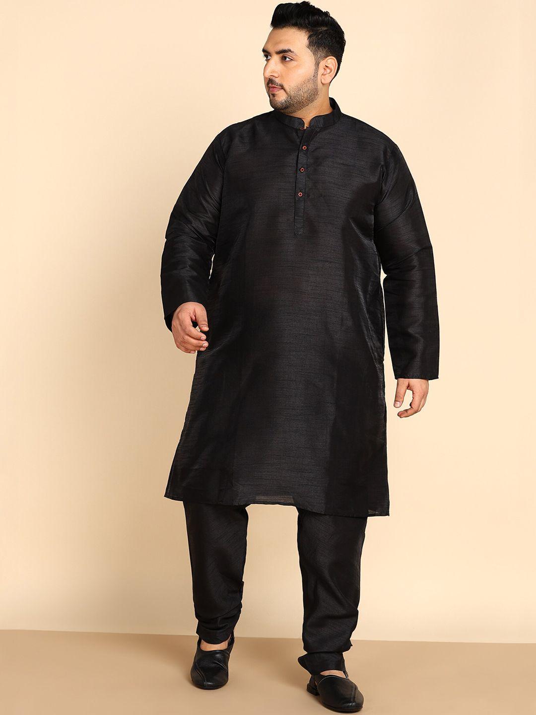 sztori plus size mandarin collar regular kurta with pyjamas