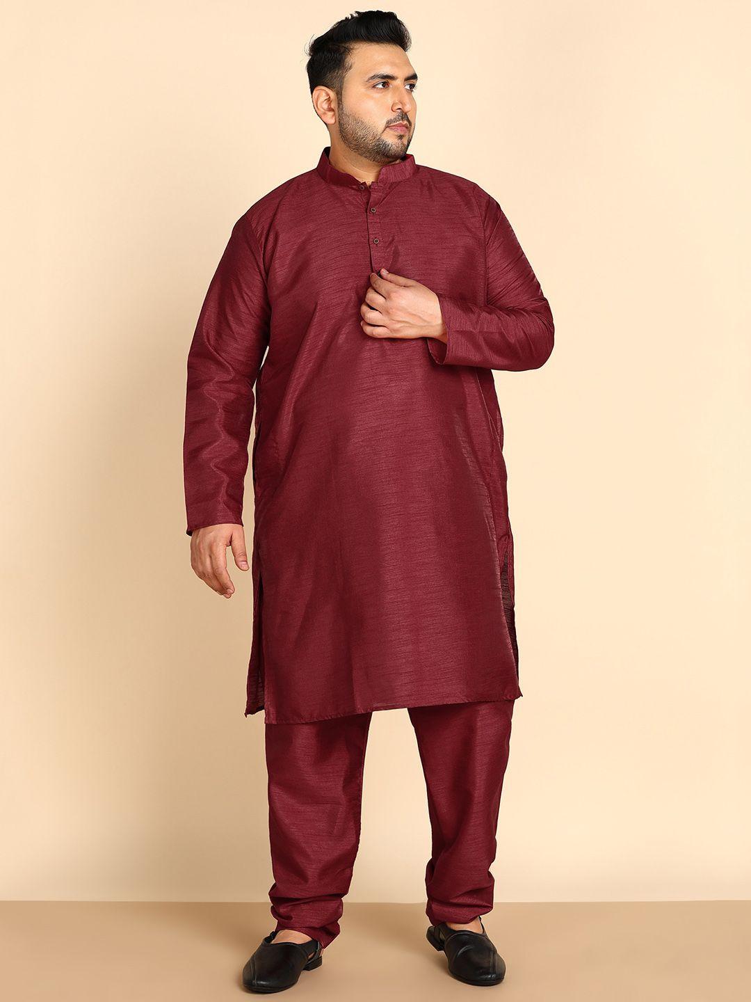 sztori plus size mandarin collar kurta with churidar