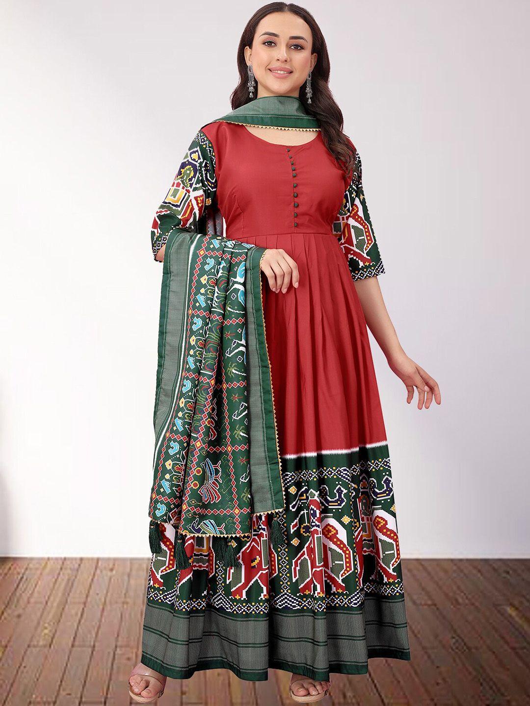 n n enterprise printed flared ethnic dress