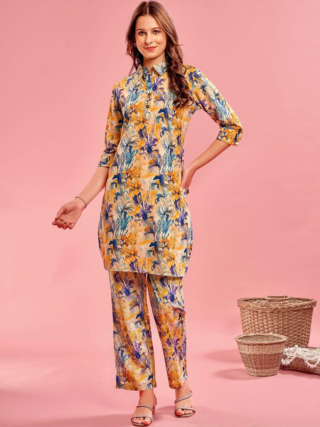 anouk abstract printed tunic & trousers