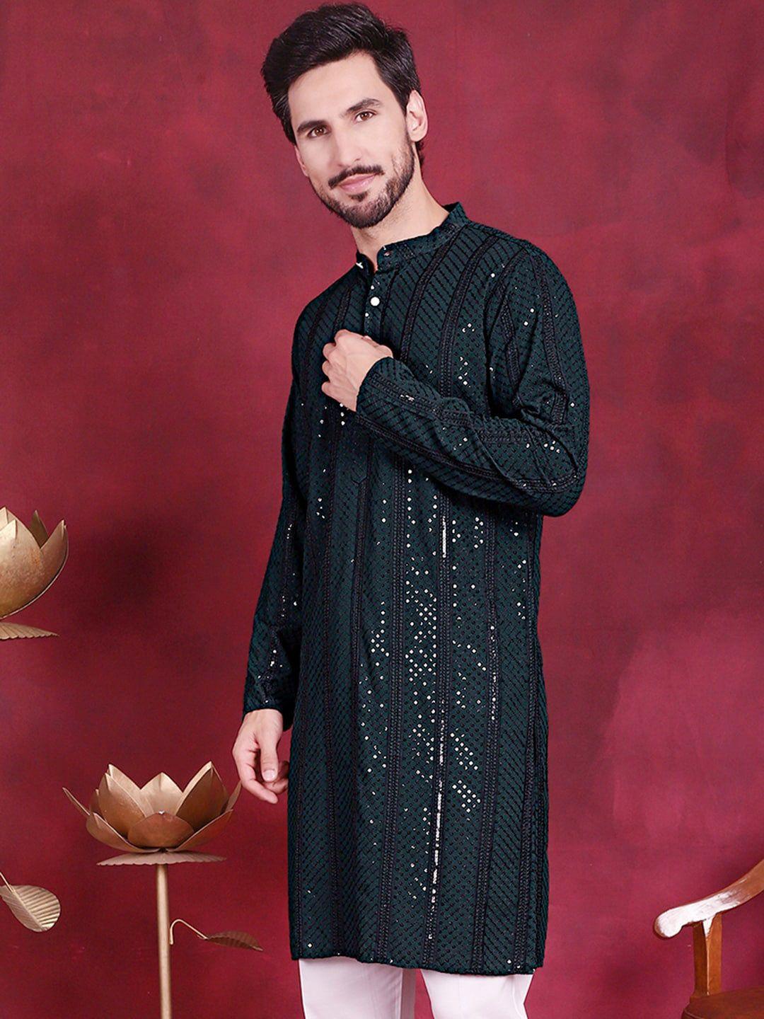 jompers ethnic motifs embroidered chikankari detailed straight kurta