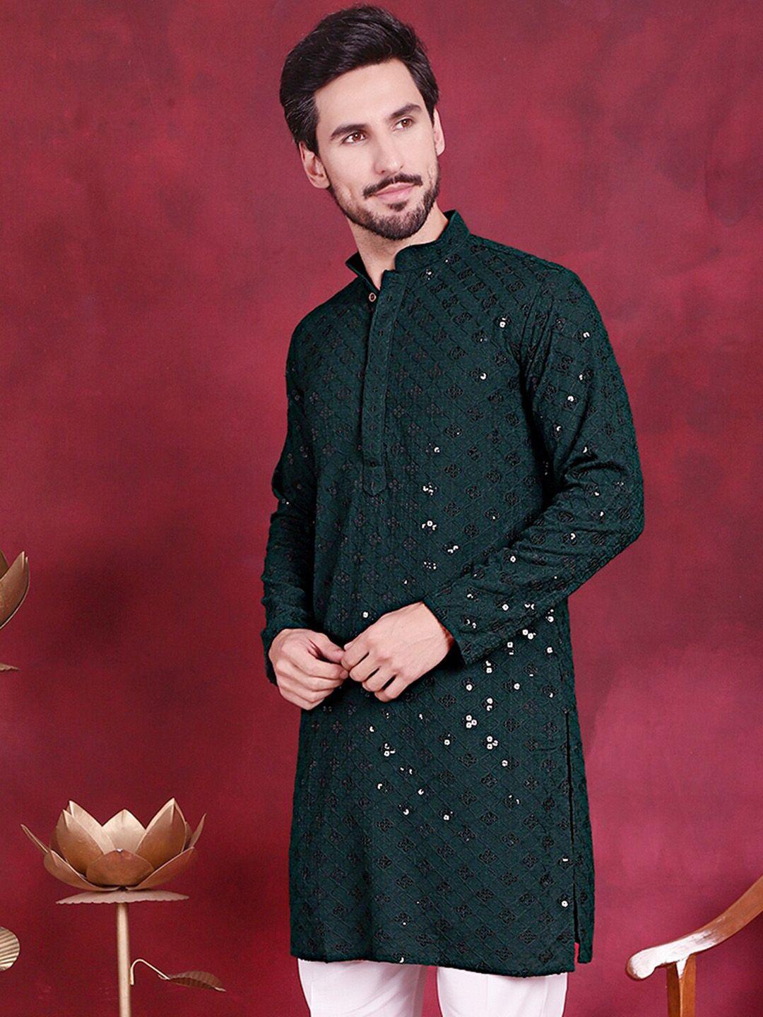 jompers geometric embellished pure cotton chikankari kurta