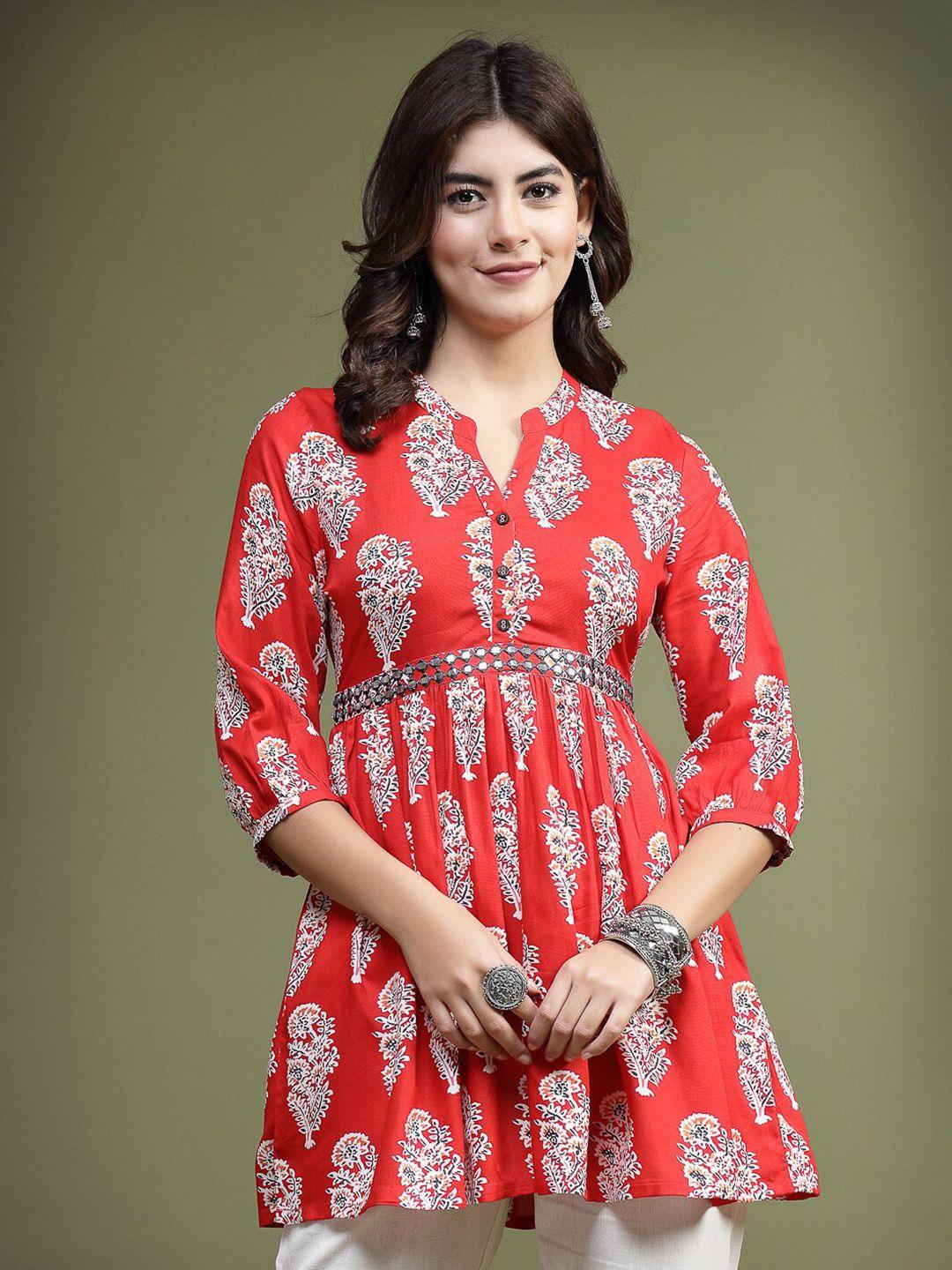 sangria printed pure cotton a-line kurti