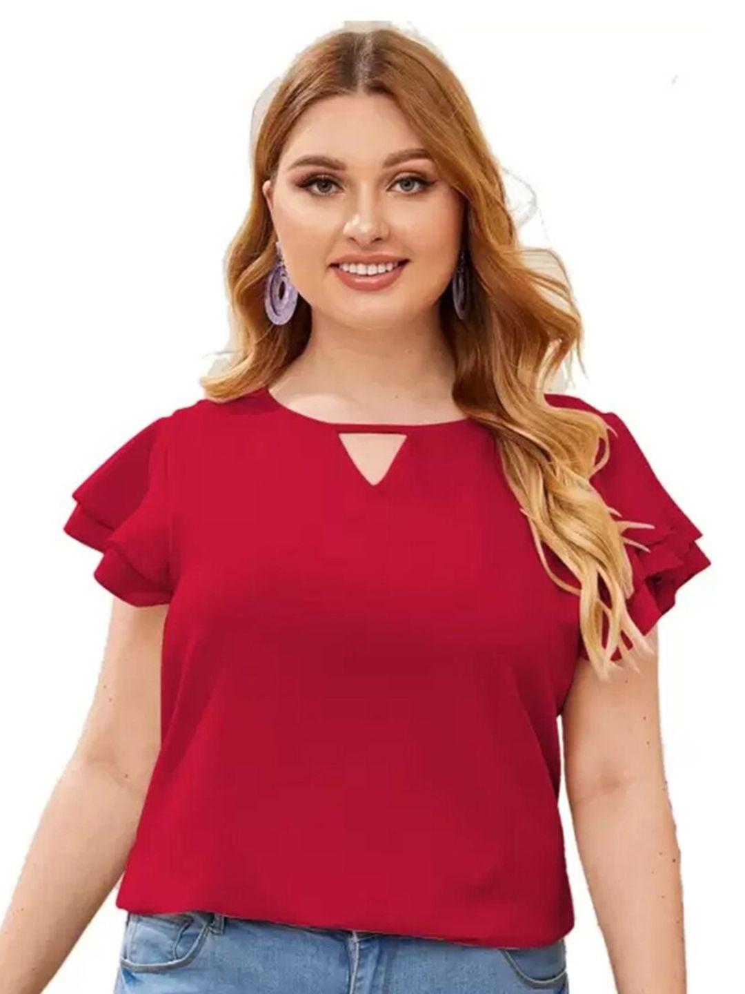 baesd keyhole neck flared sleeves regular top