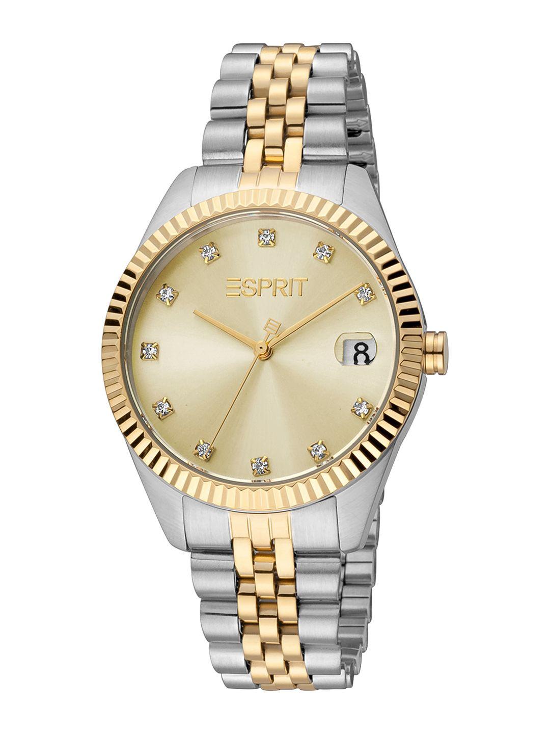 esprit women stainless steel bracelet style straps analogue watch es1l379m0065