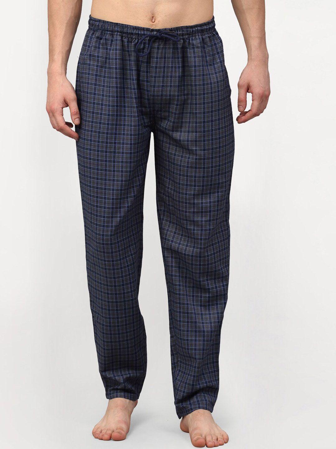 jainish men checked pure cotton lounge pant