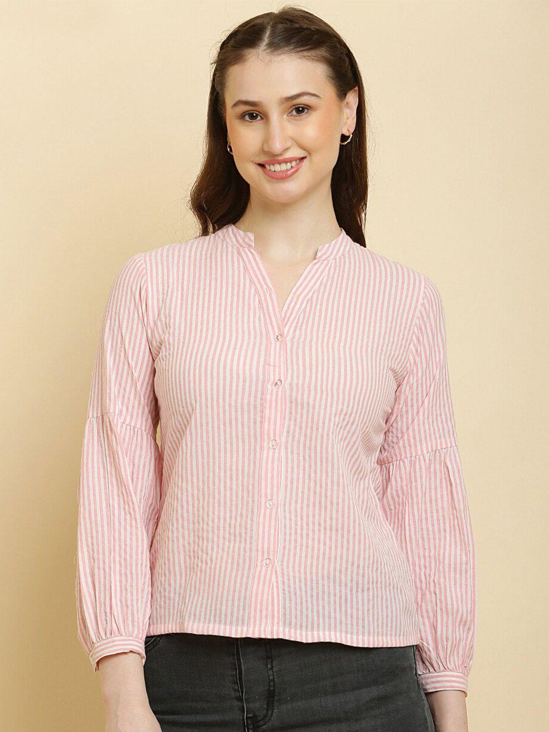 here&now multicoloured striped cotton top