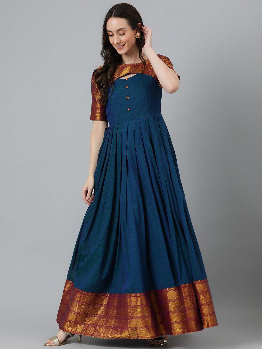 vinya cotton fit & flare dress