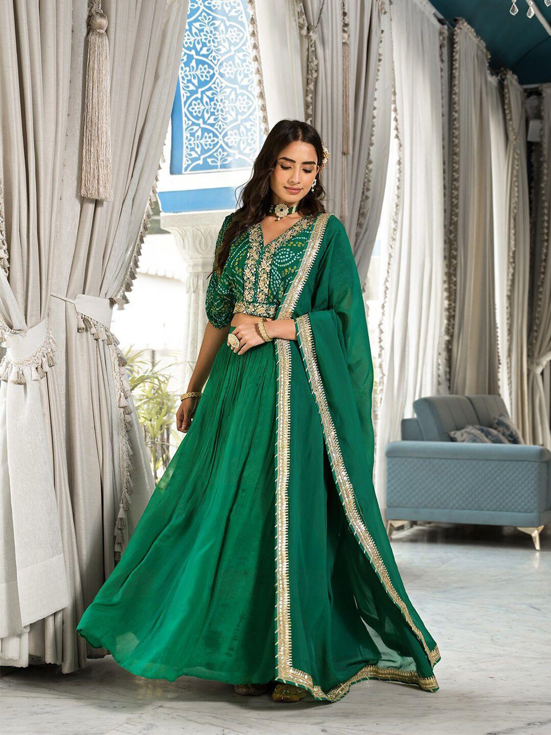 divena embroidered zardozi ready to wear lehenga & blouse with dupatta