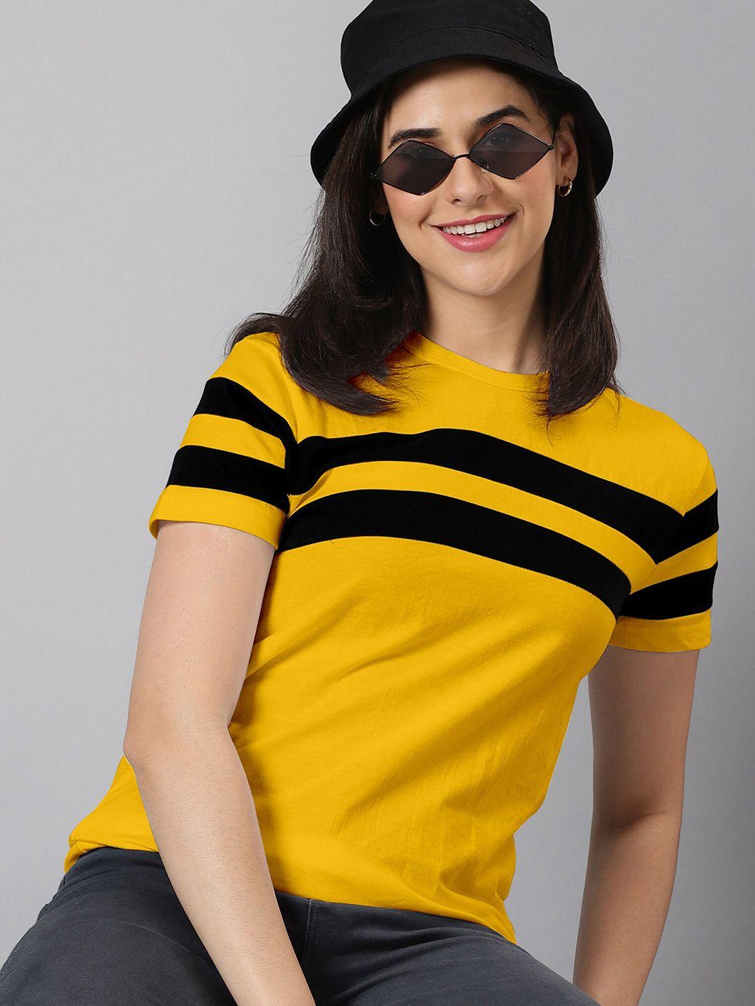 ausk colourblocked round neck regular fit t-shirt