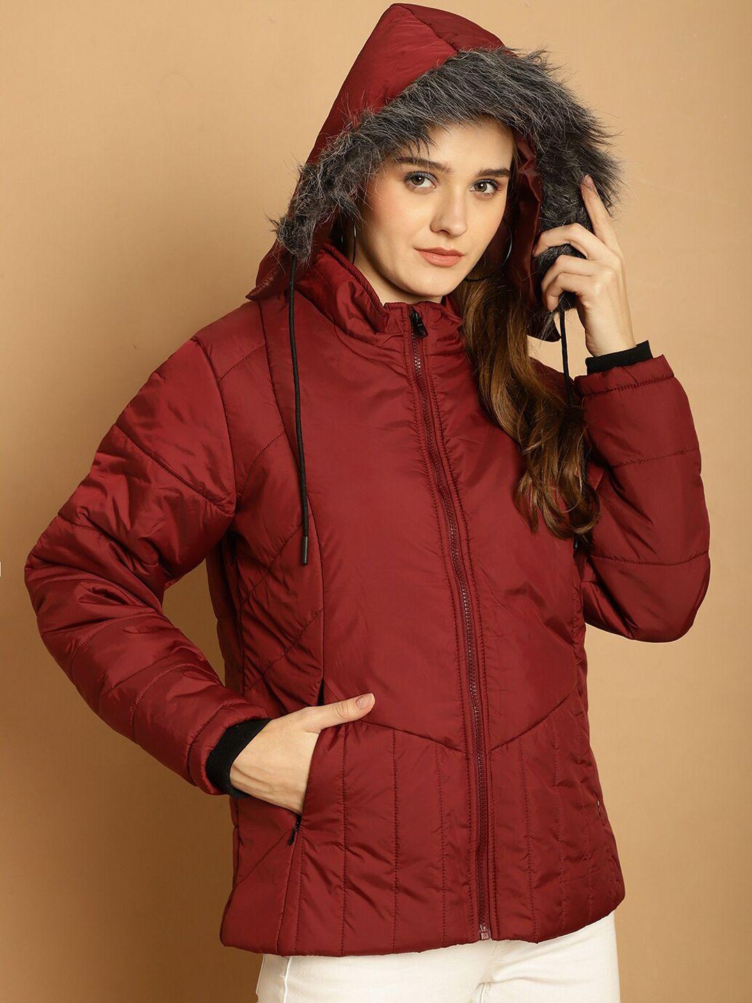 well quality mock collar faux fur trim lightweight dri-fit padded jacket