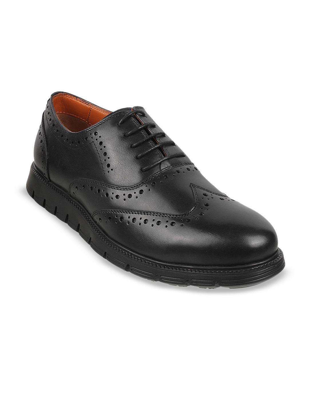 davinchi men textured leather formal brogues