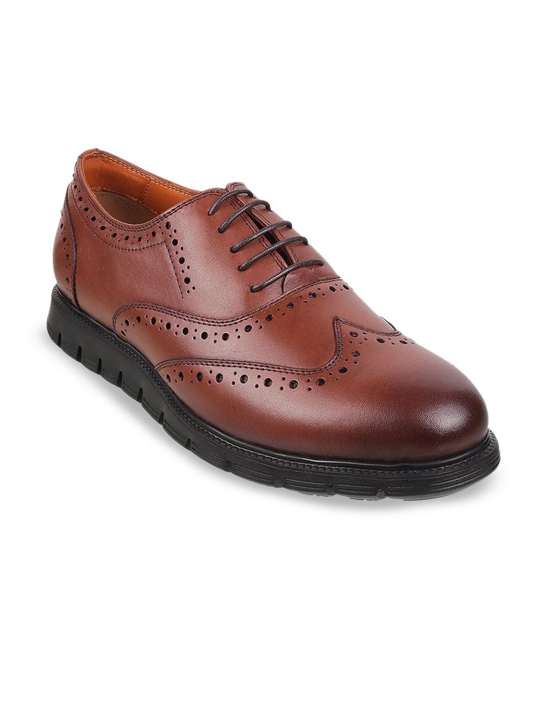 davinchi men textured leather formal brogues