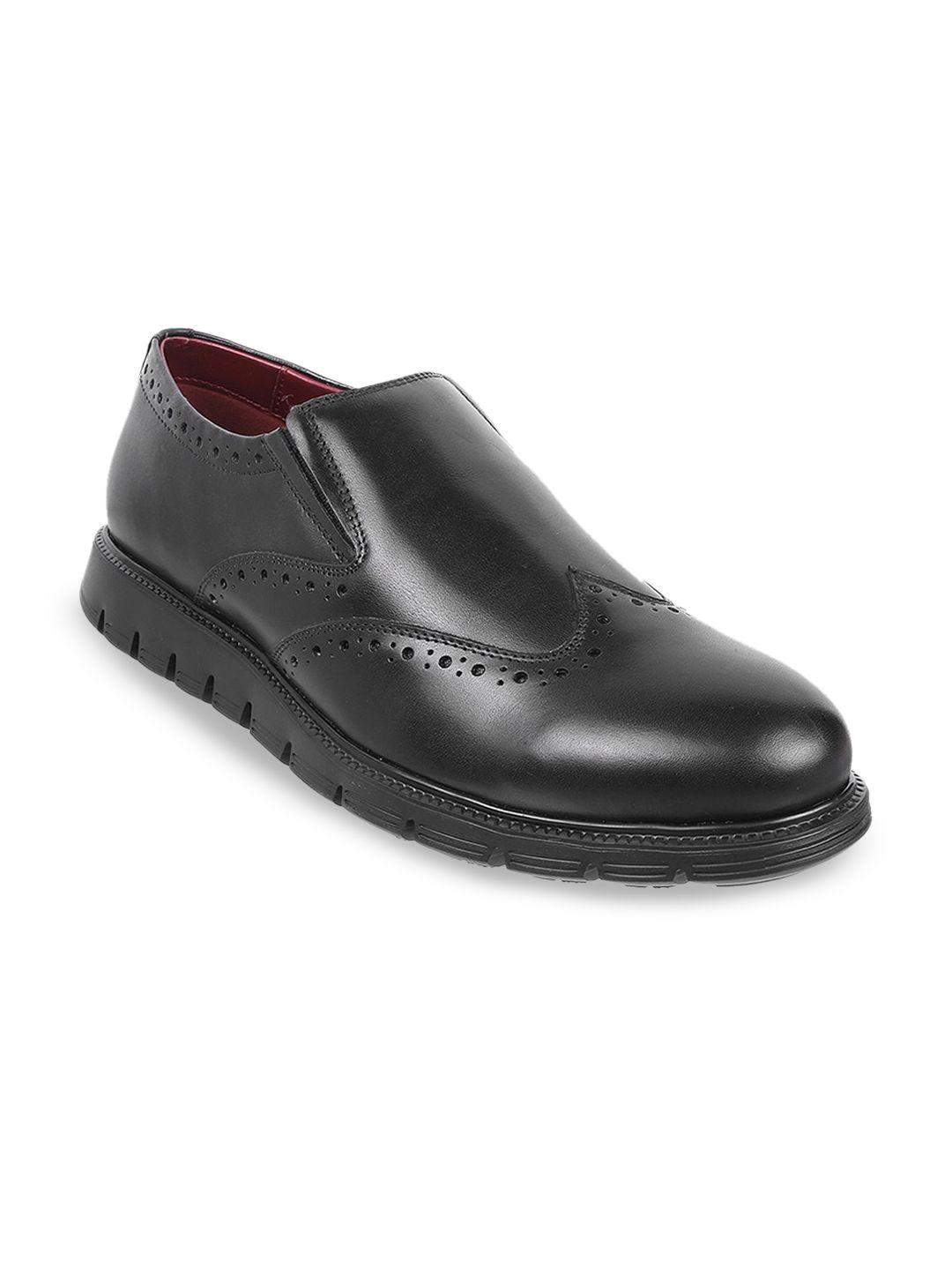 davinchi men textured leather formal slip ons