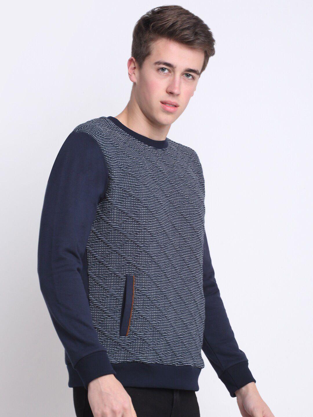 harbor n bay striped fleece sweatshirt