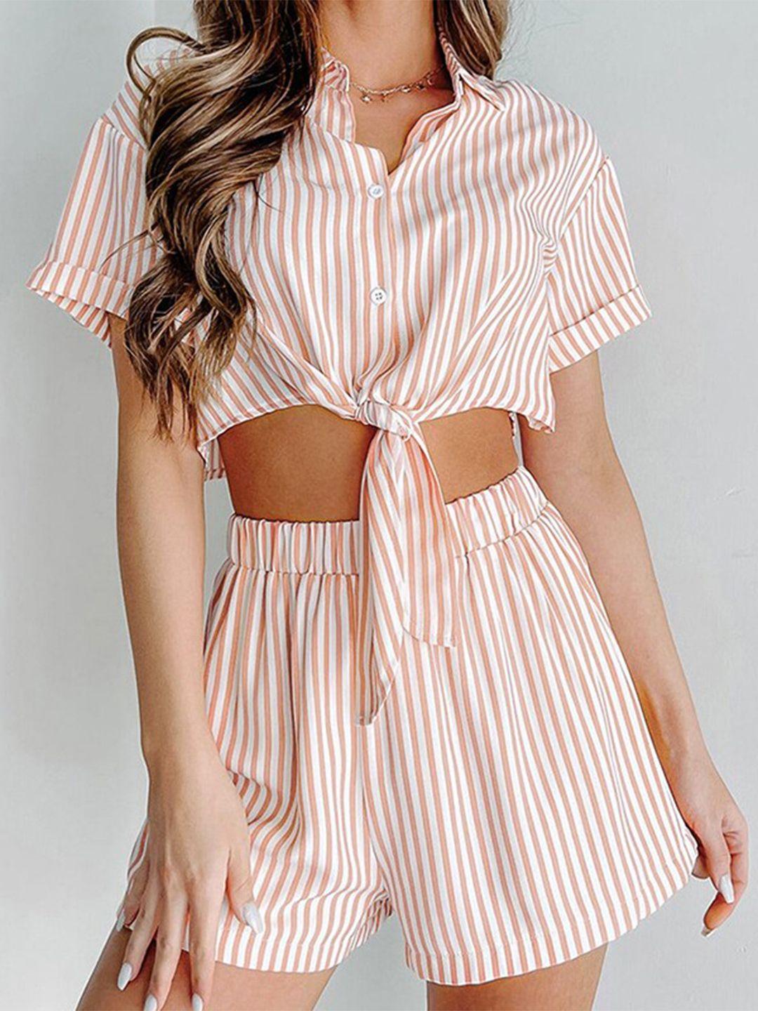 stylecast striped shirt and shorts set