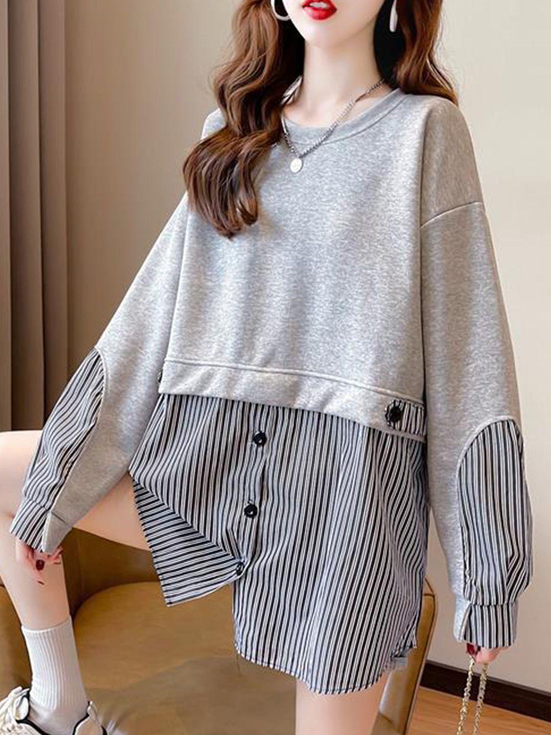 stylecast grey colourblocked top