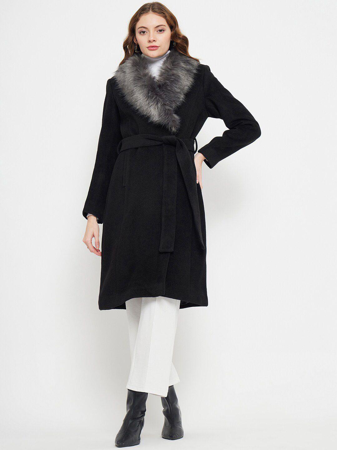 madame shawl-collar long sleeves tie-ups long overcoat