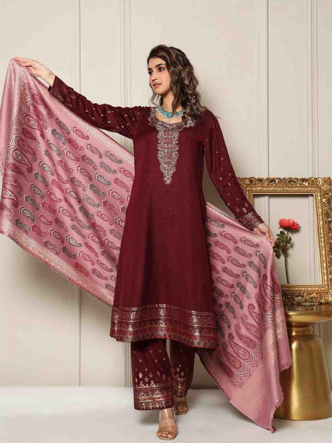 kidar ethnic motifs woven design unstitched dress material