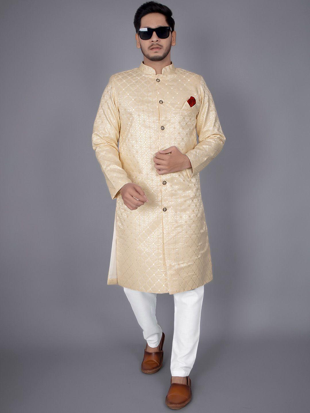 amzira self design cotton sherwani set