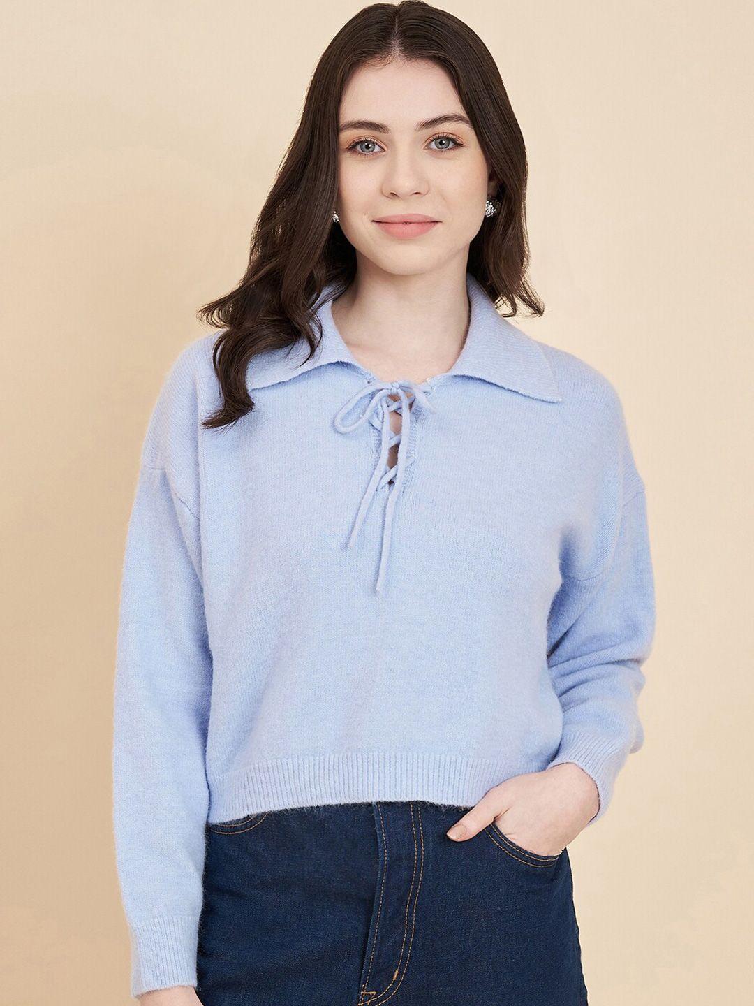 chemistry women blue woollen pullover