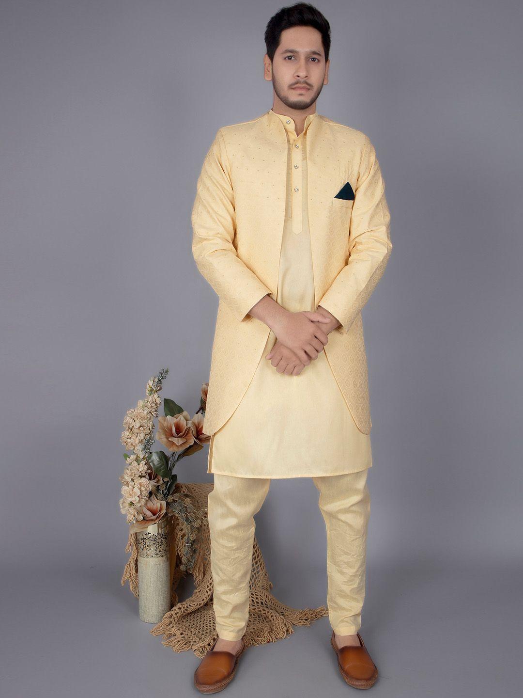 amzira self design cotton sherwani set