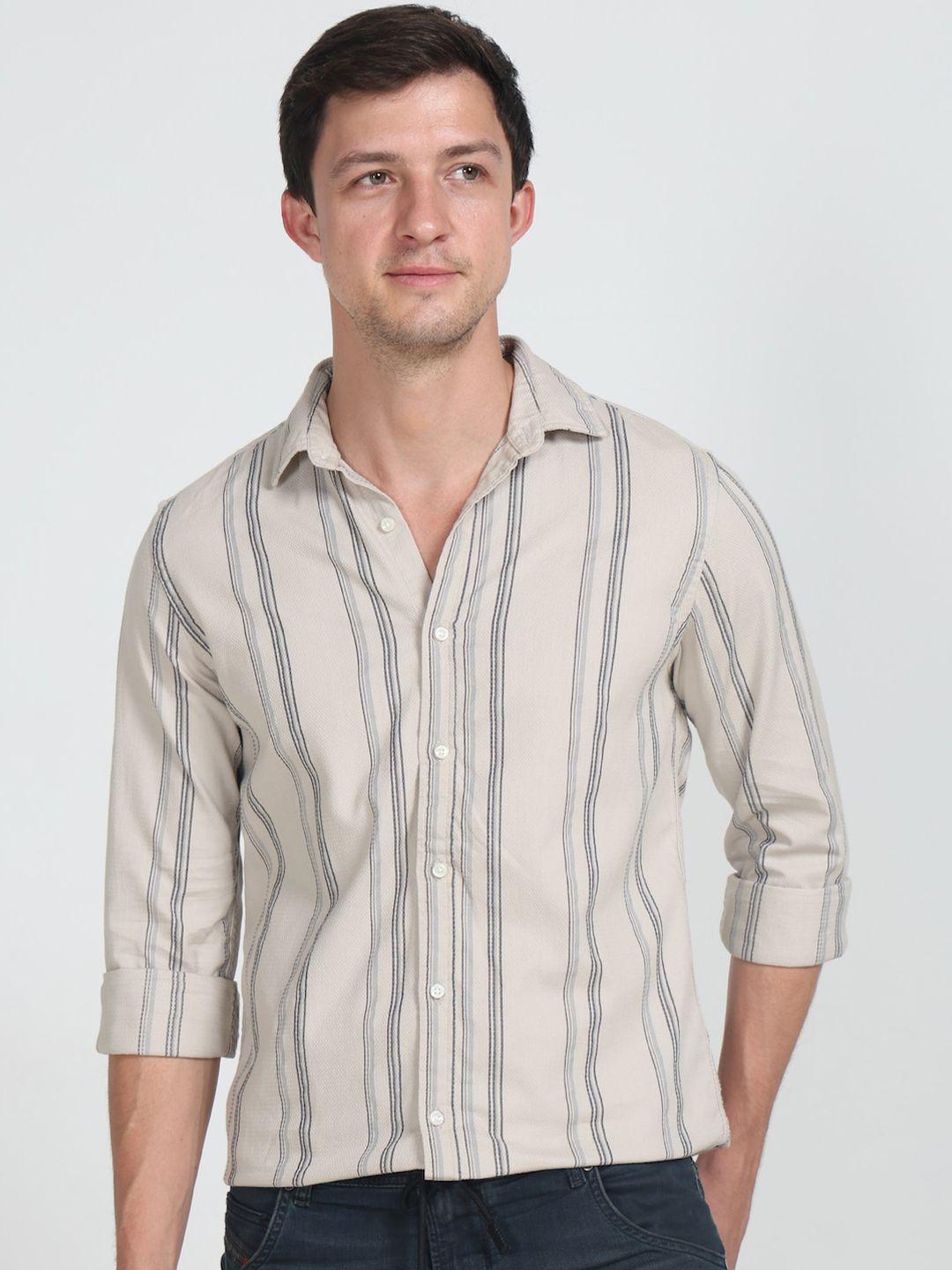 poe smart vertical striped slim fit shirt