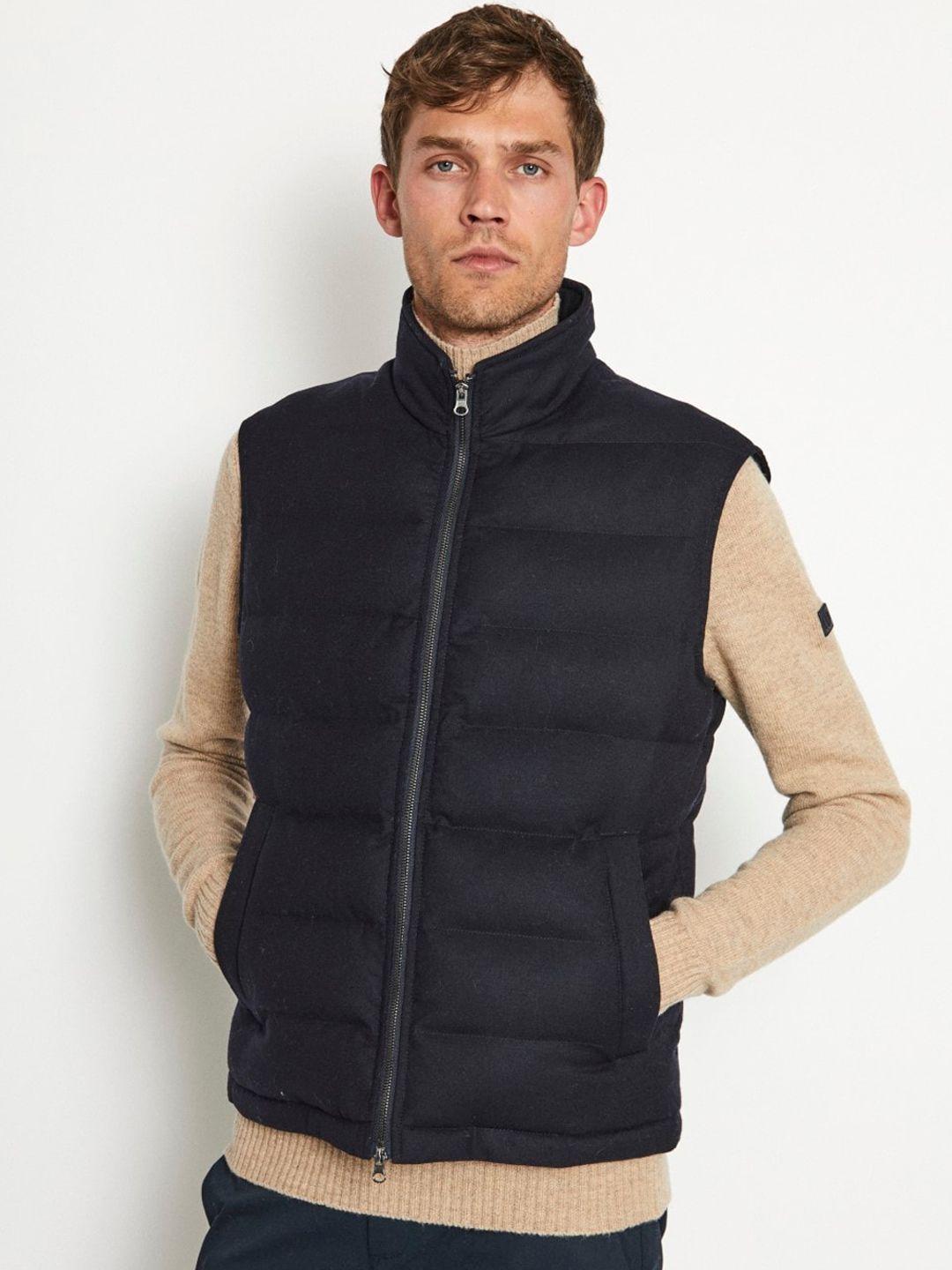 bruun & stengade stand collar sleeveless woollen puffer jacket