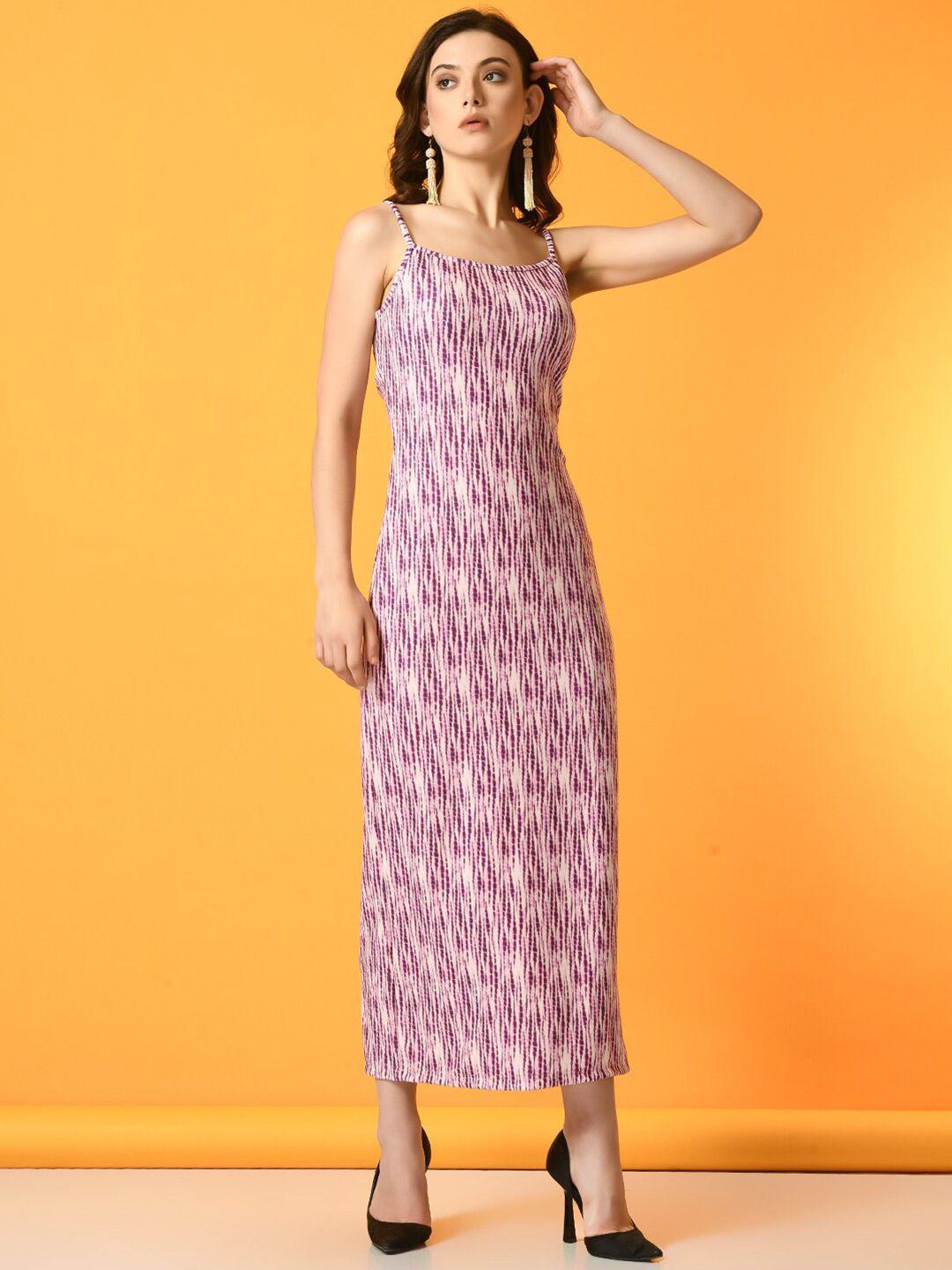 kalini abstract printed shoulder straps a-line maxi dress